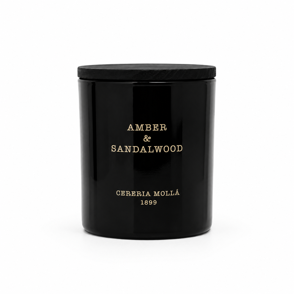 Amber & Sandalwood Black Candle