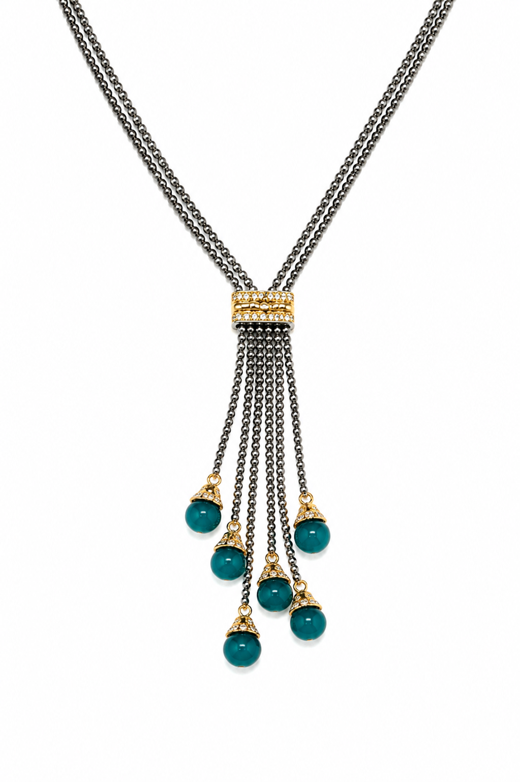 Water Beads Silver Necklace