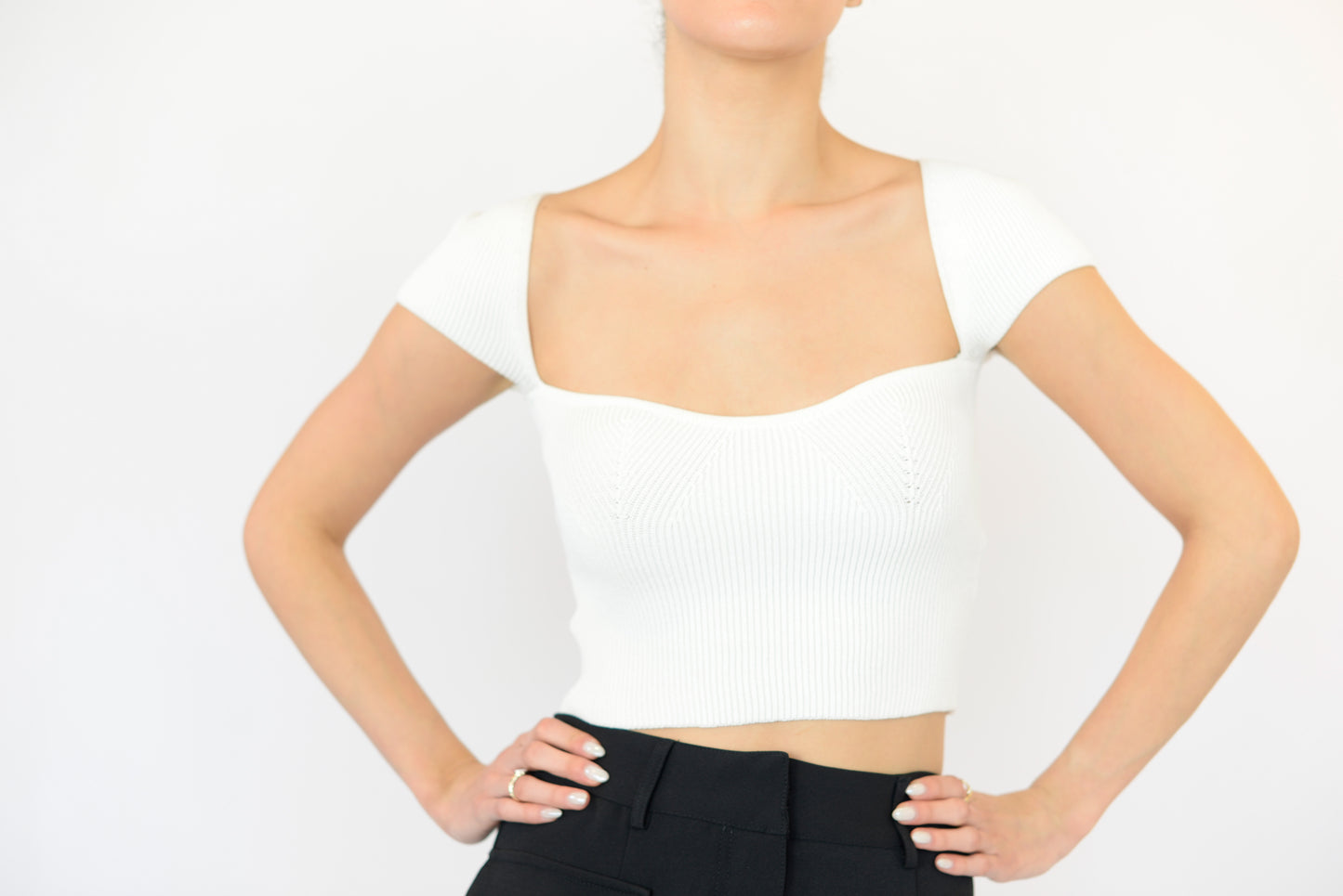 Ivory Squirt Neck Top