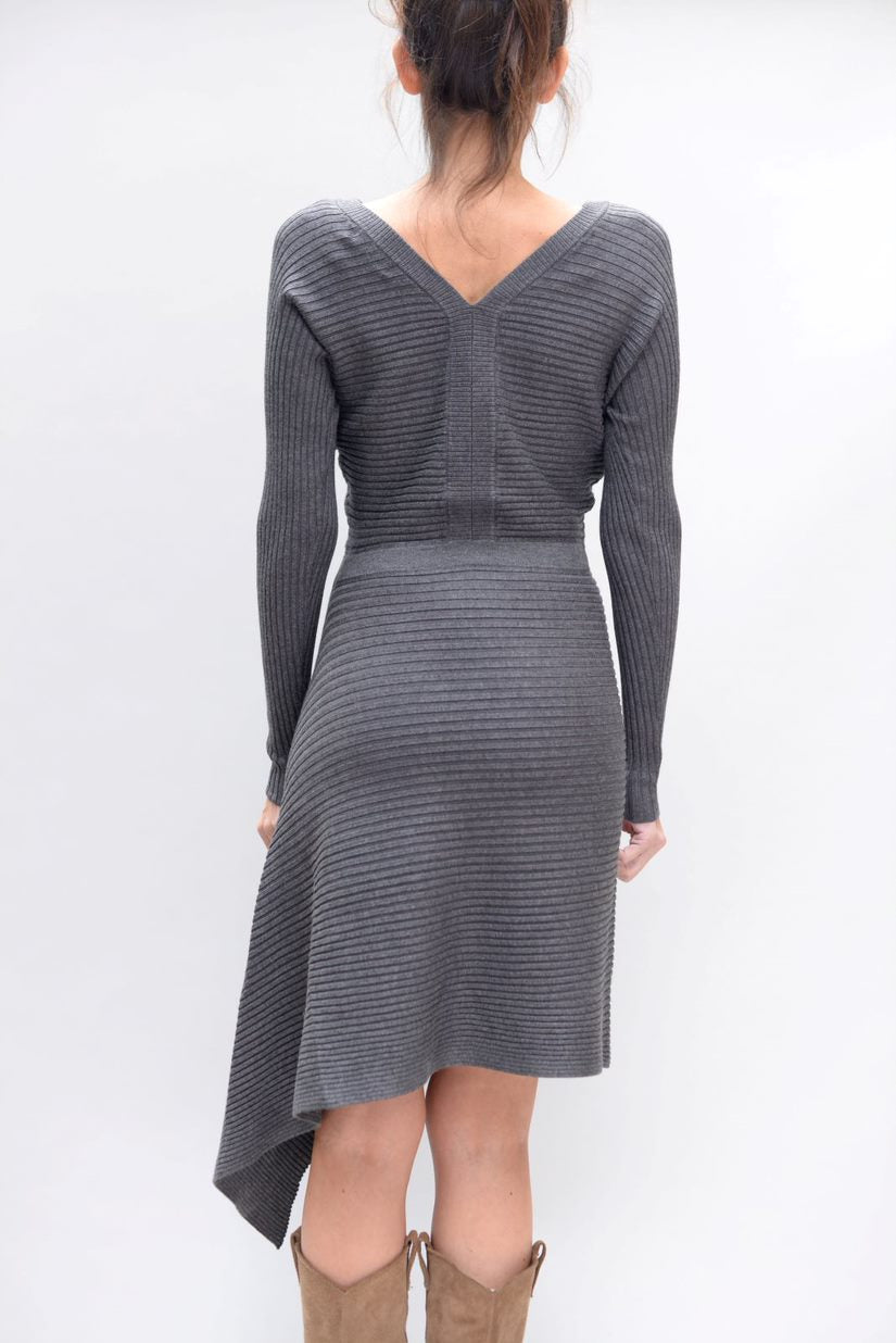 Asymmetrical Charcoal Dress