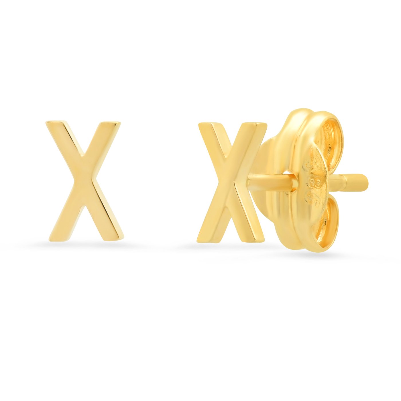 Fine 14k Gold Initial Studs