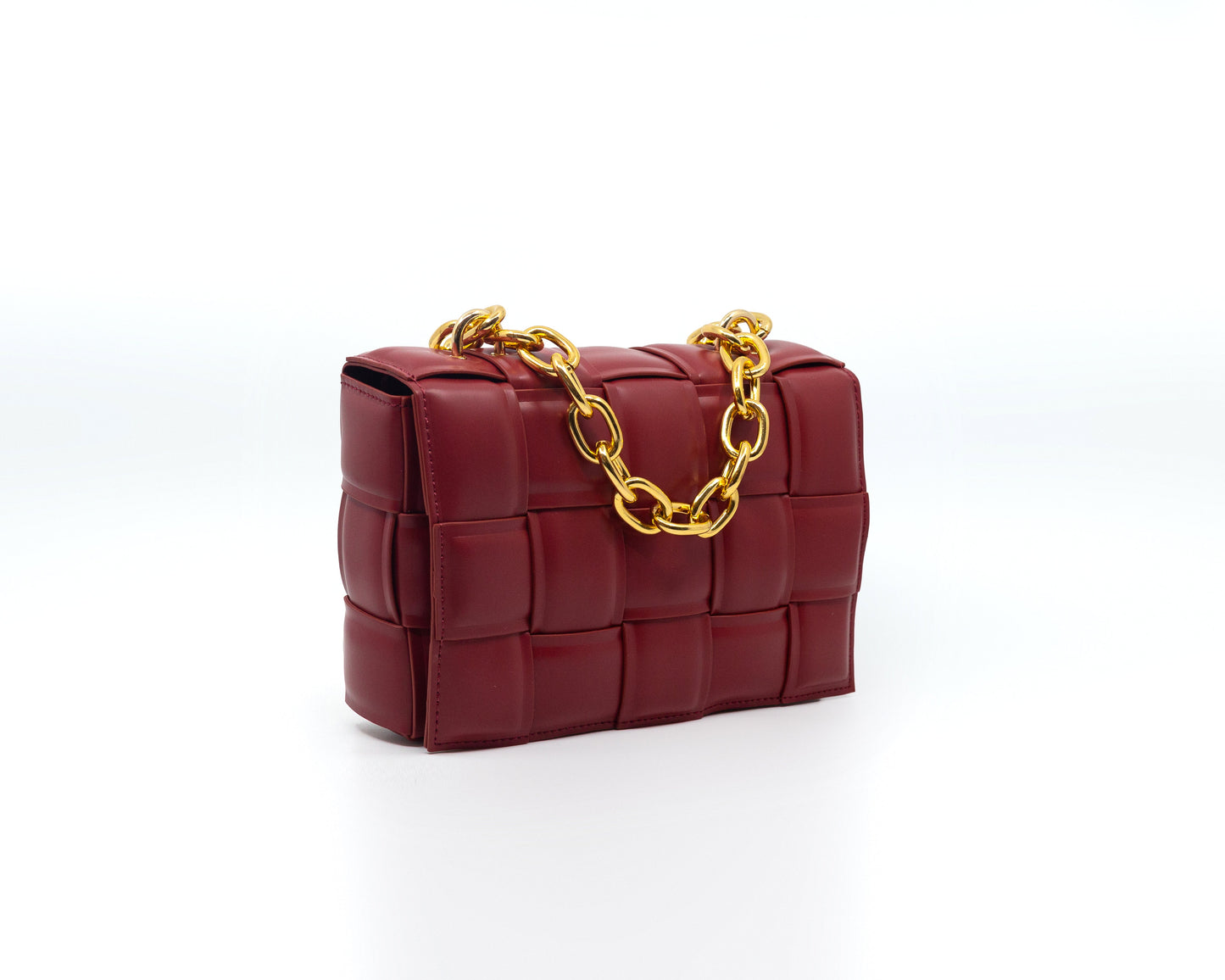 Merlot Rectangular Medium Bag With Chain