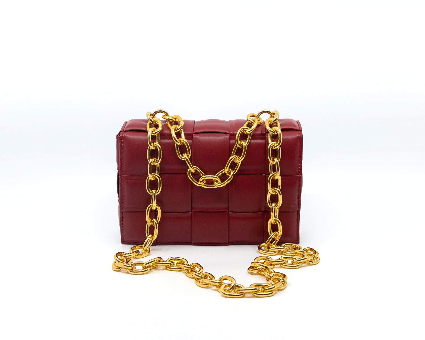 Merlot Rectangular Medium Bag With Chain