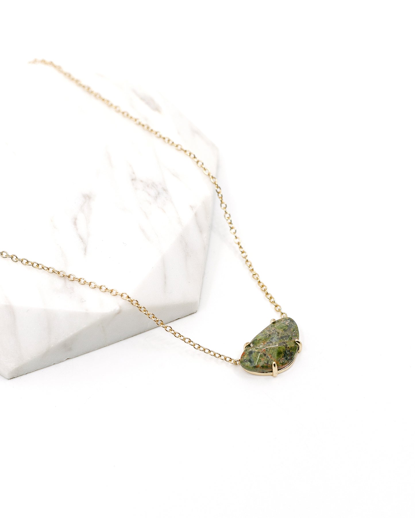 Necklace with Green Rock