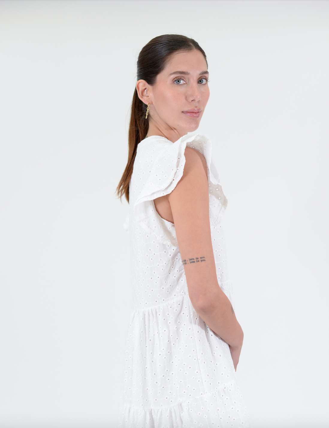 Embroidery White Maxi Dress