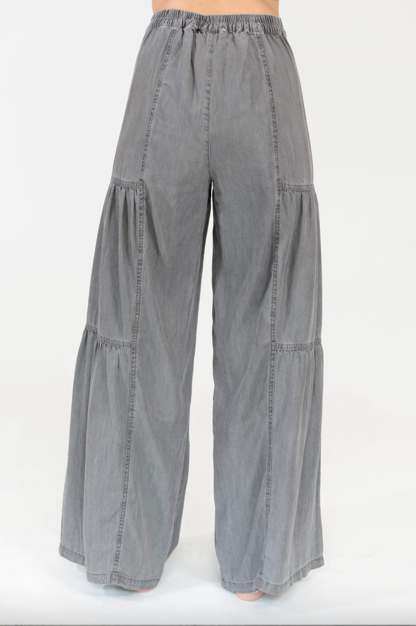 Elastic Waist Wide Leg Pants