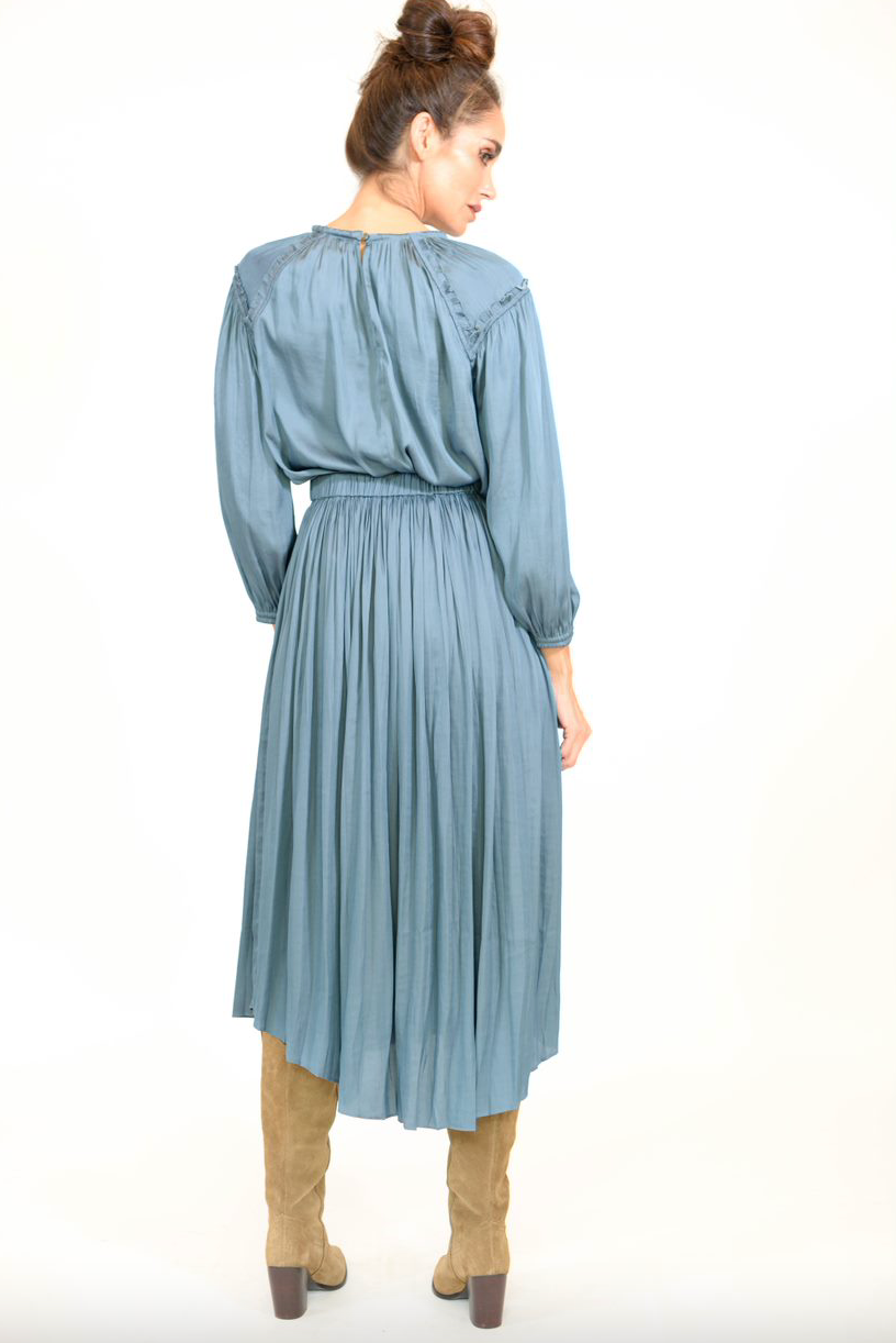 Elastic Waist Pleated A-Line Skirt