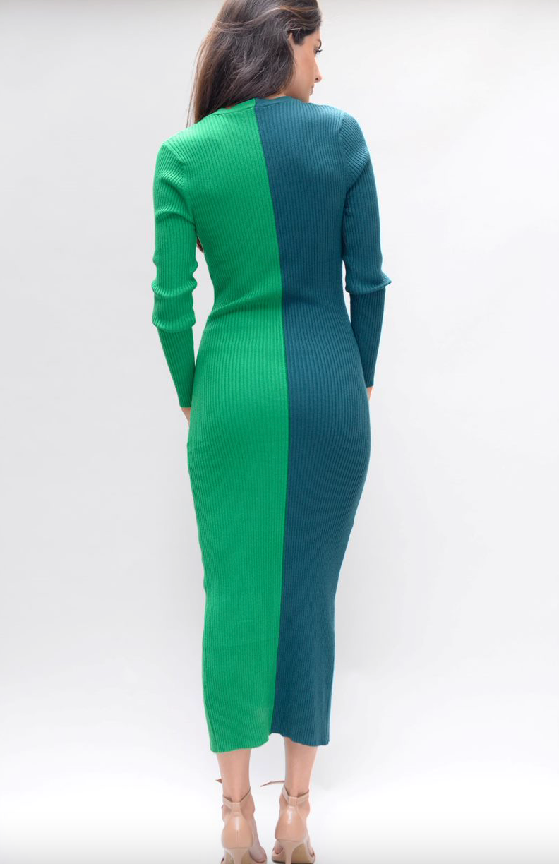 Color Block Rib Sweater