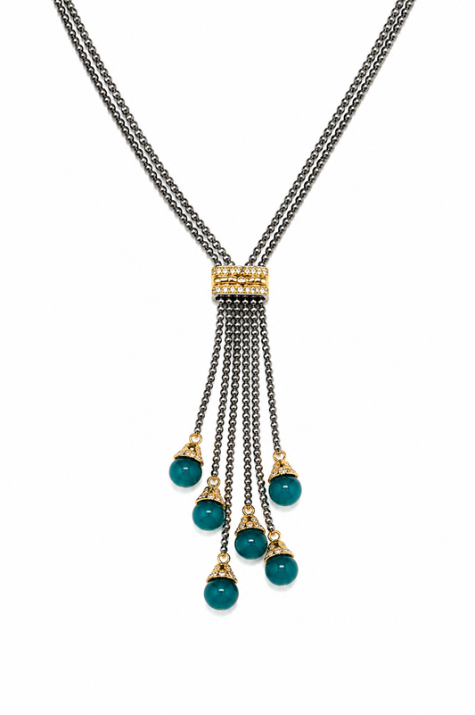 Water Beads Silver Necklace