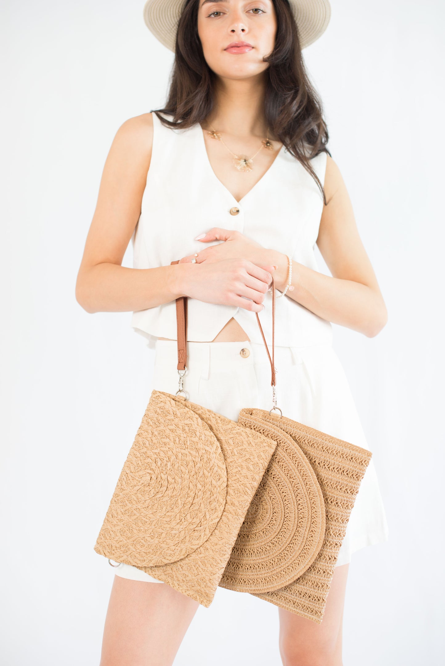 Taupe Mail Mimbre Bag