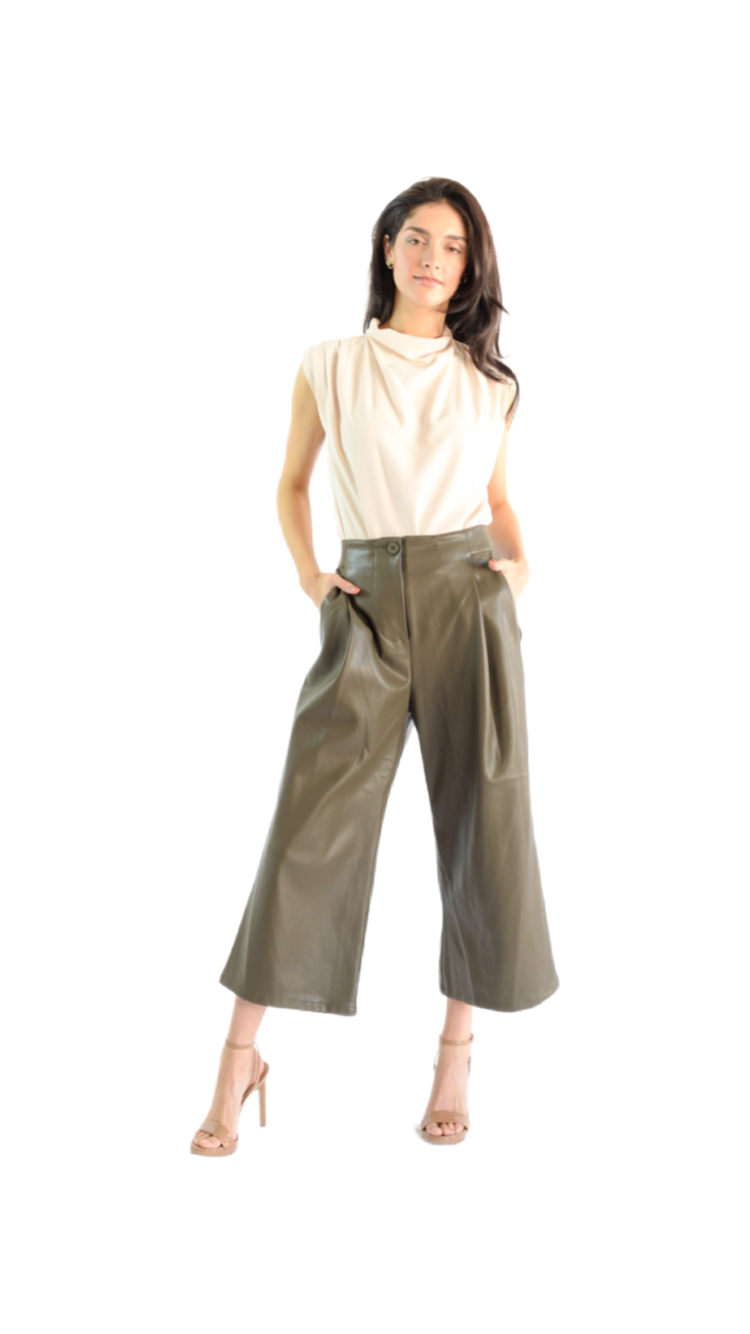 Charcoal Pu Culotte