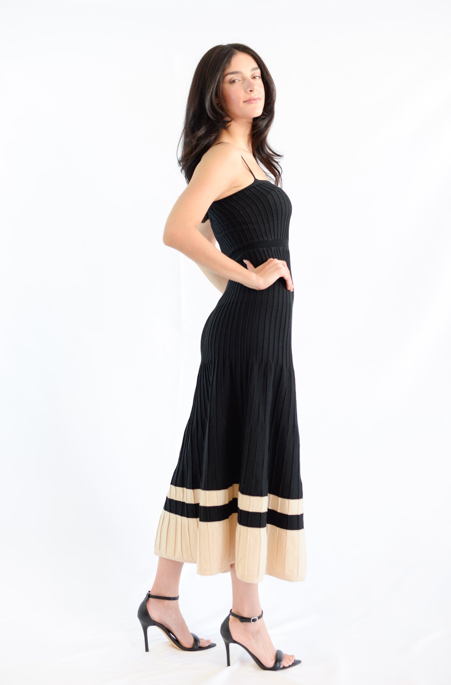 Black/Beige Long Dress