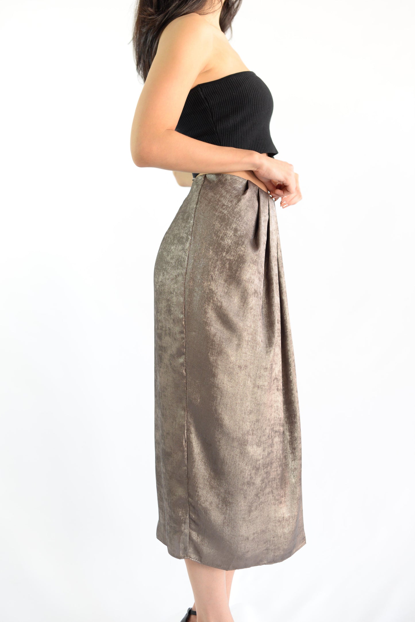 Bronce Metallic long Skirt