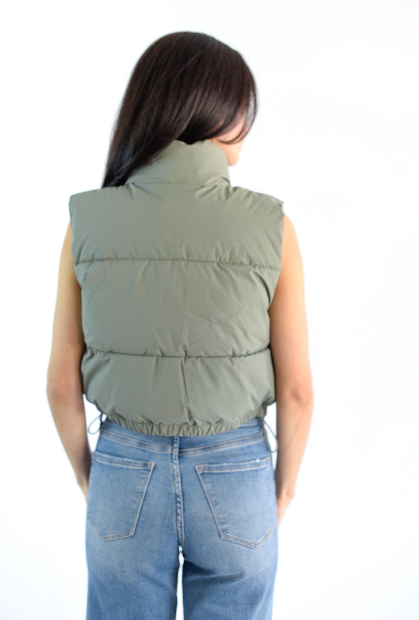 Olive Puff Vest