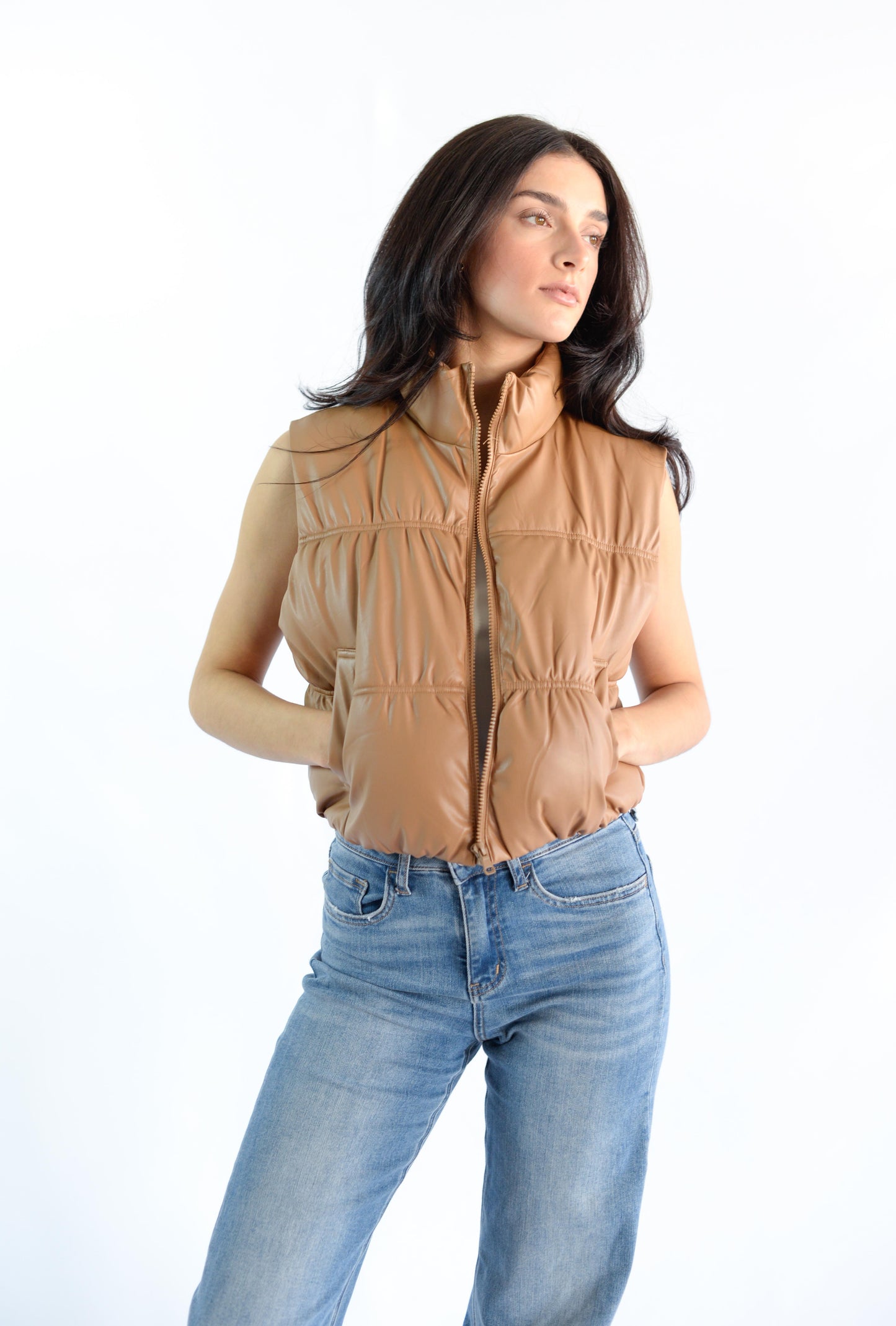 Camel Pu Vest