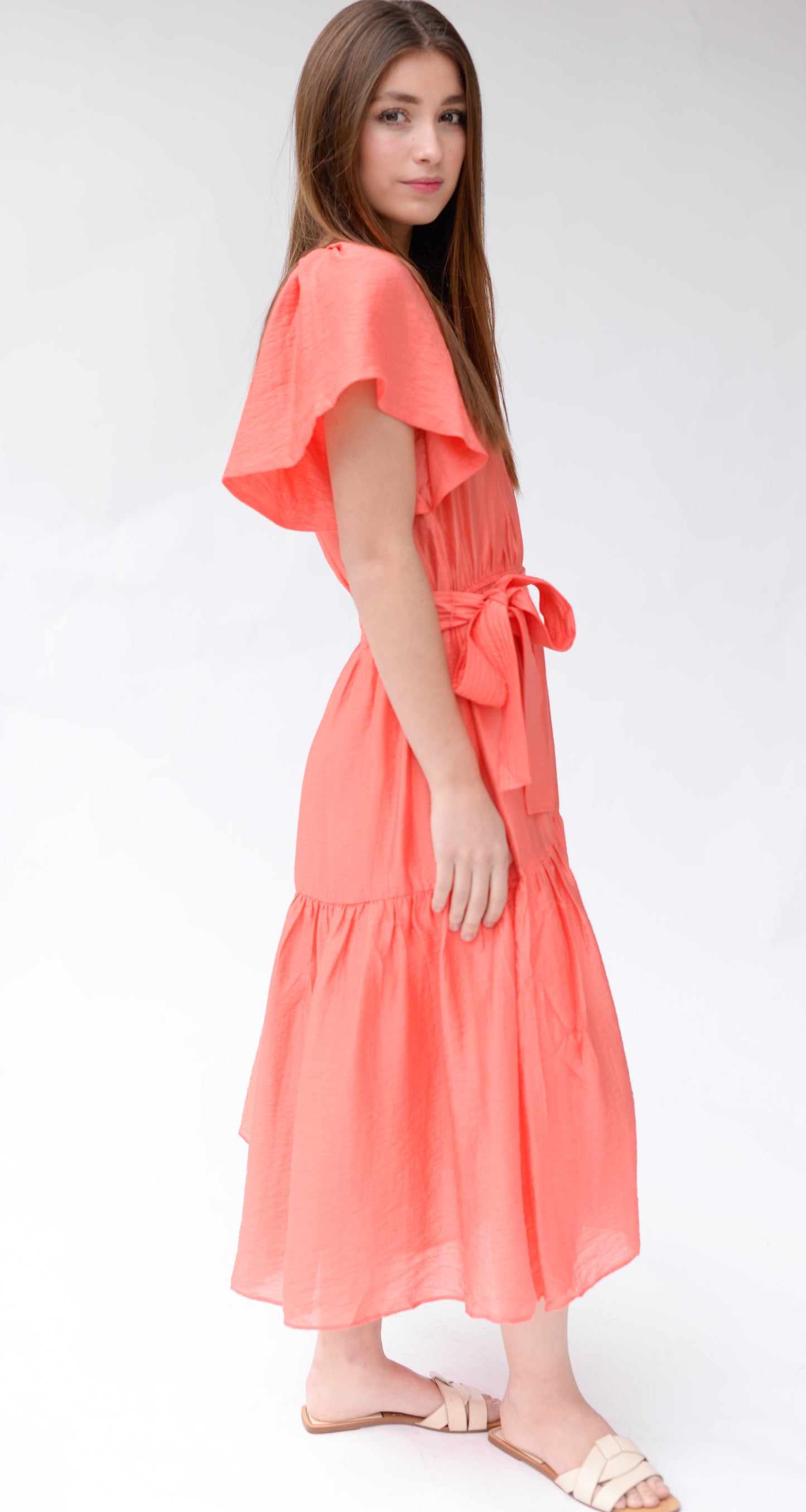 Coral One Shoulder Dress