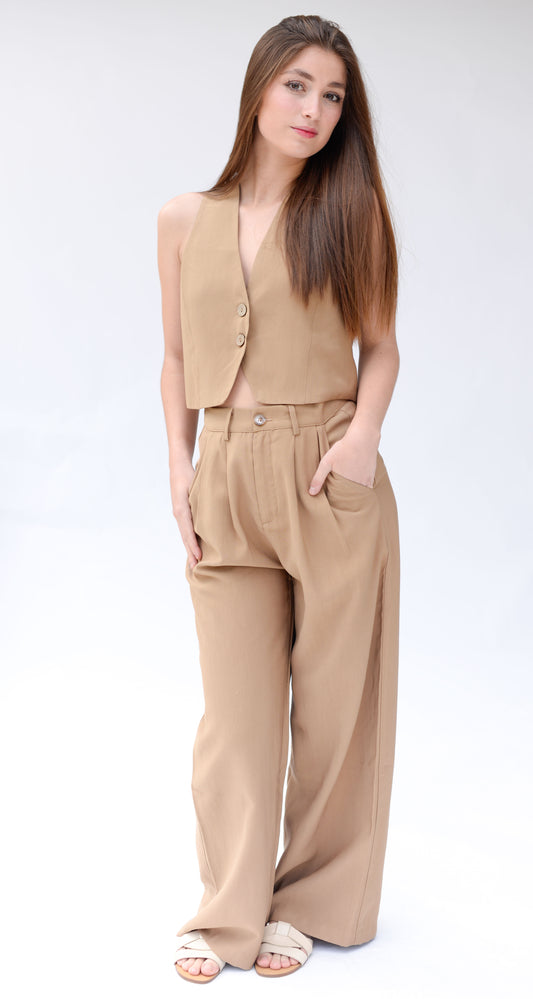 Camel Tuxedo Vest