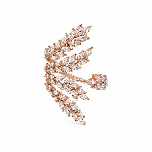 Rose Zirconia Wing Ring