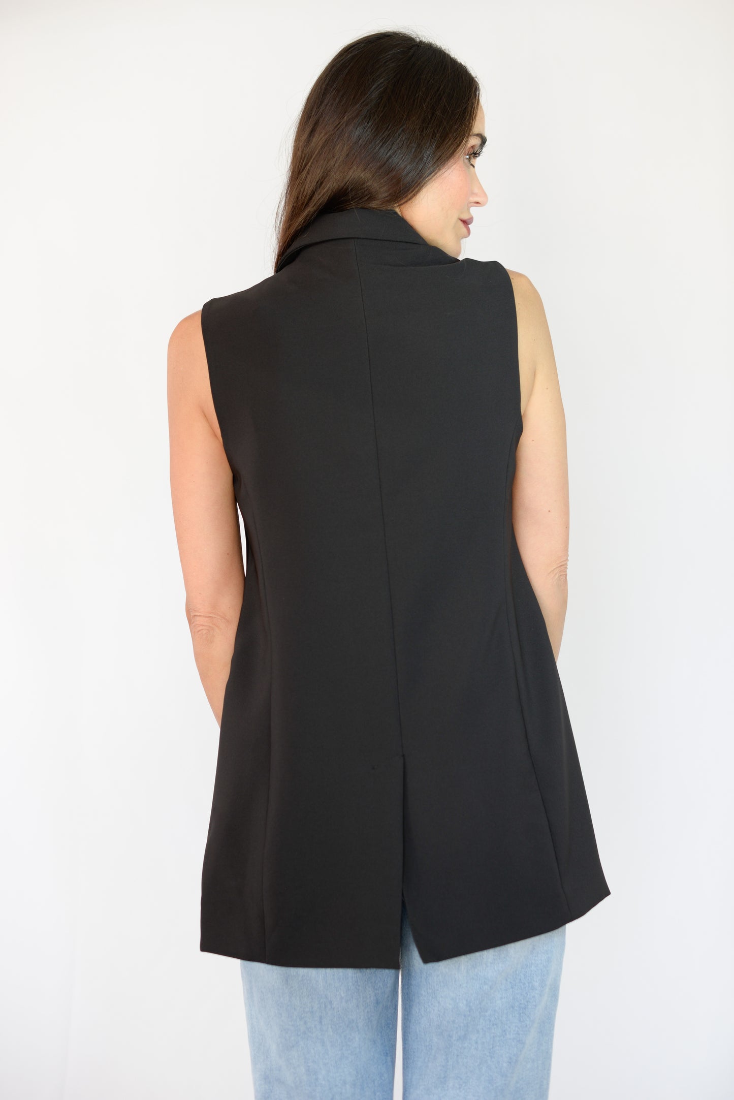 Black Long Vest