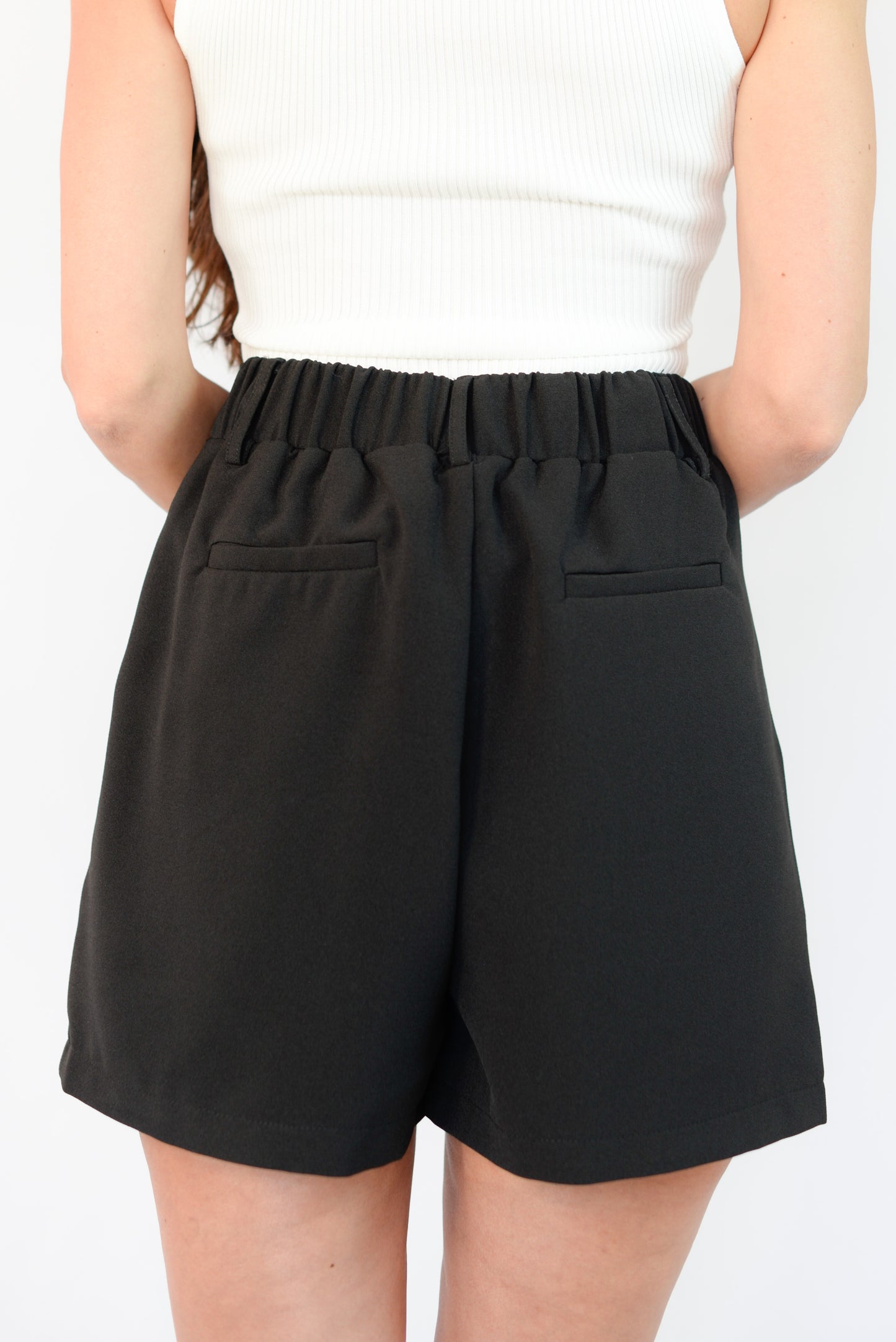 Black Pleated Shorts