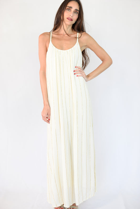 Cream/Gold Long Dress