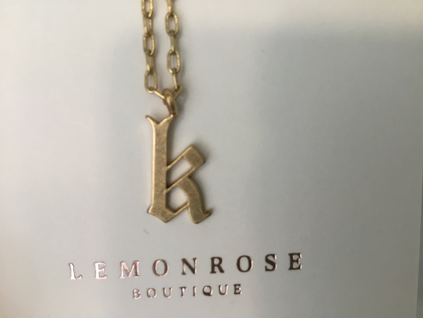 Gothic Gold Dipped Letter Necklace