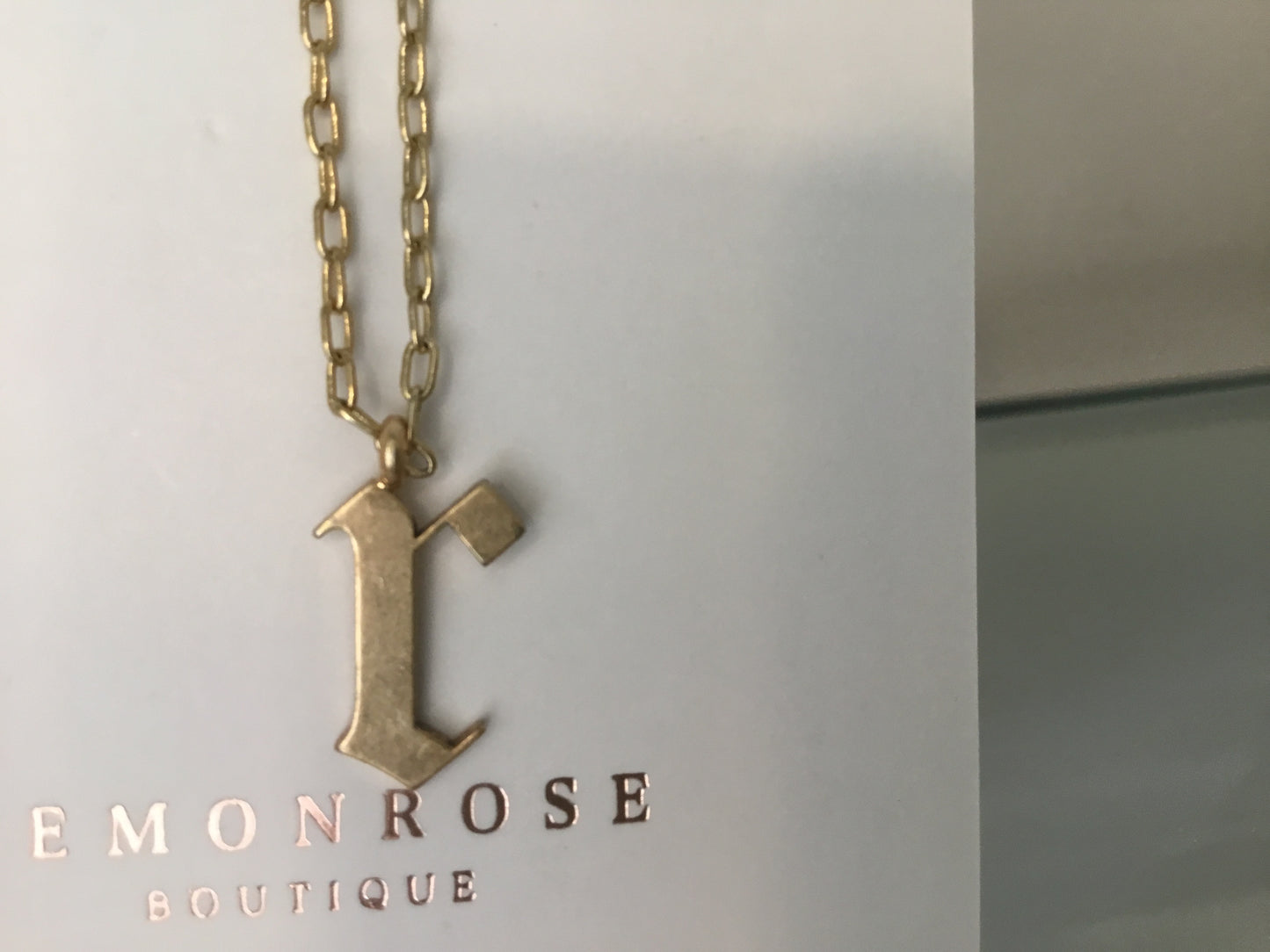Gothic Gold Dipped Letter Necklace