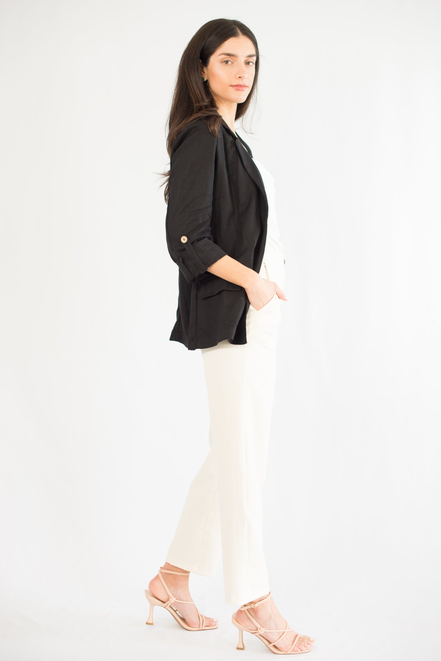 Black Linen Blazer