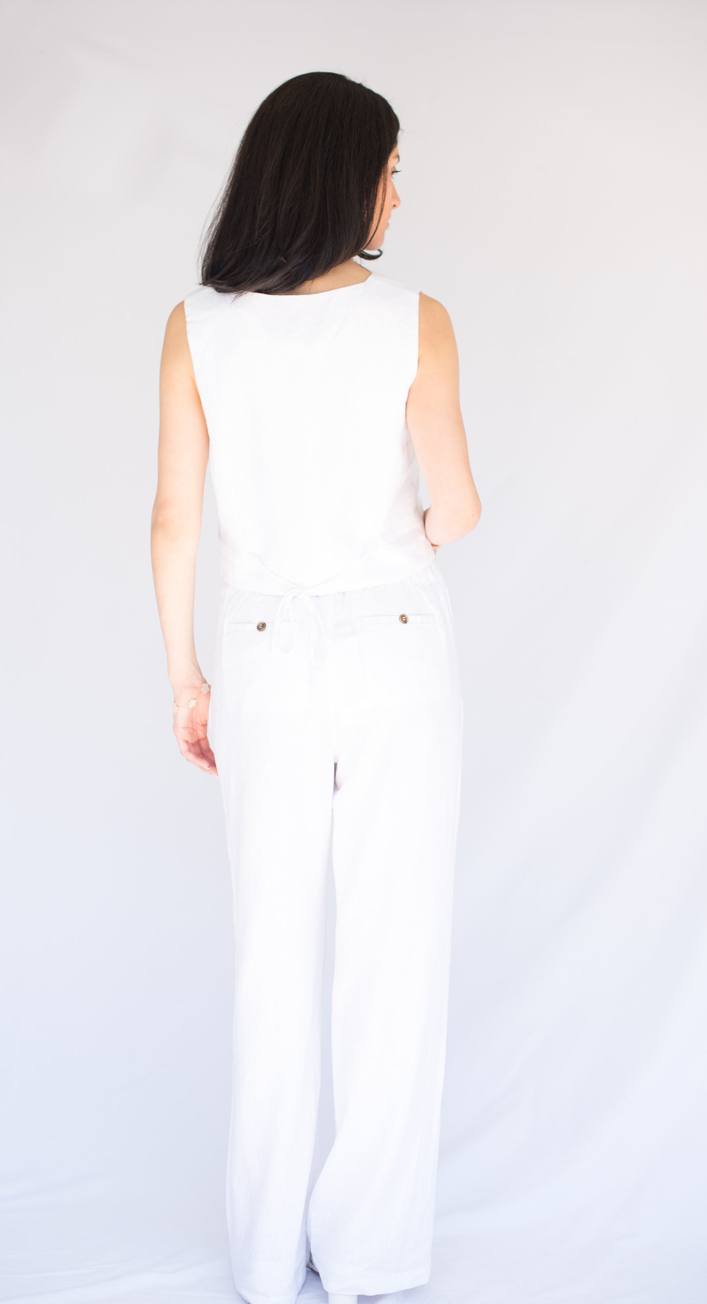 White Linen vest