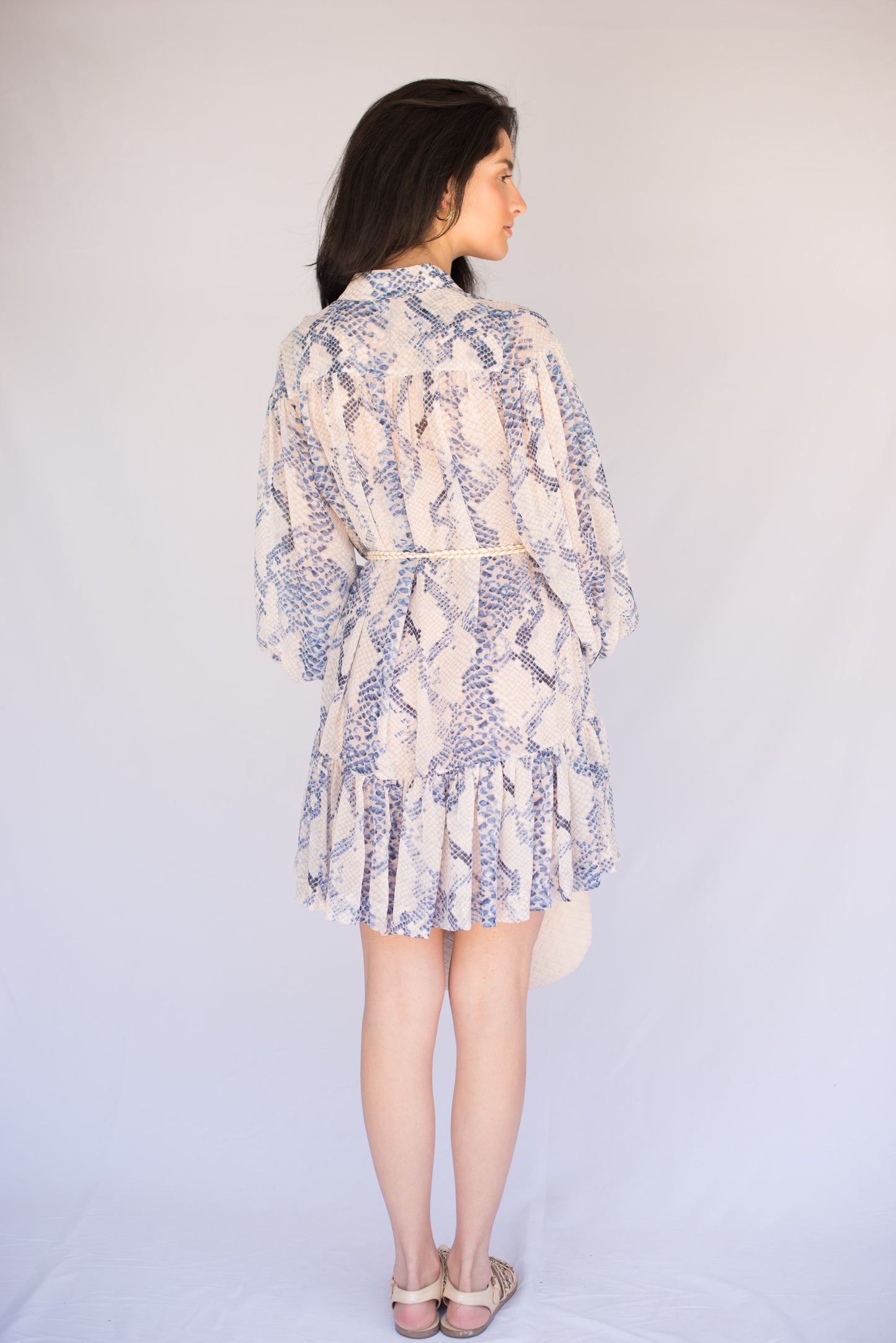 Blue Snake Print Dress