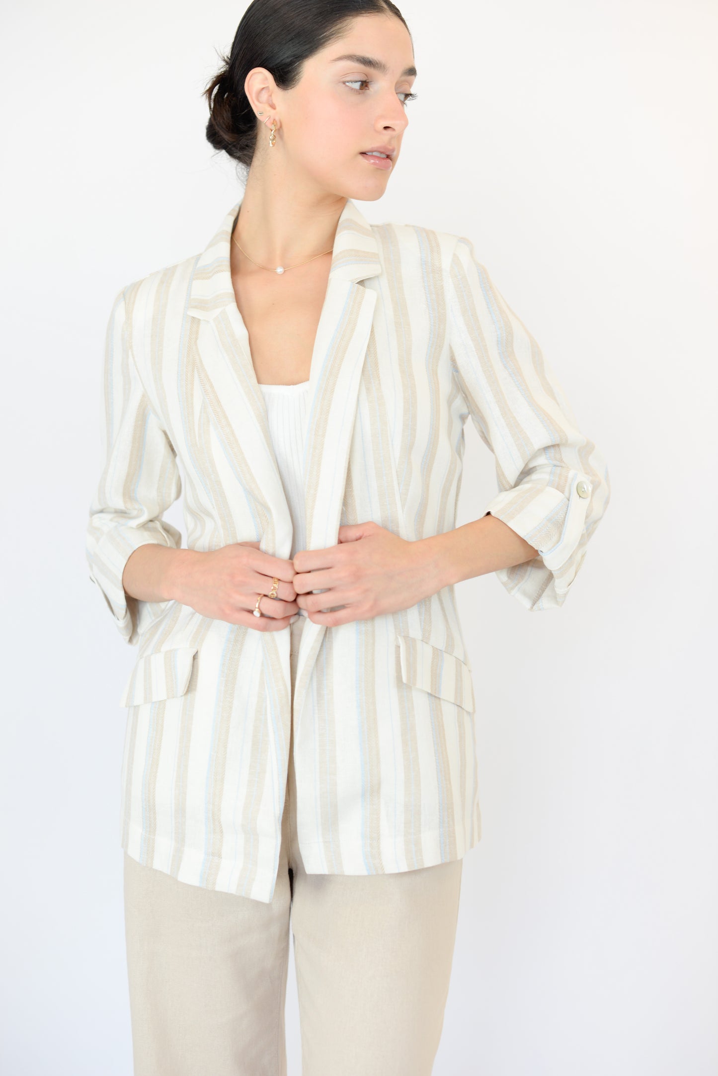 Ivory/Blue Blazer