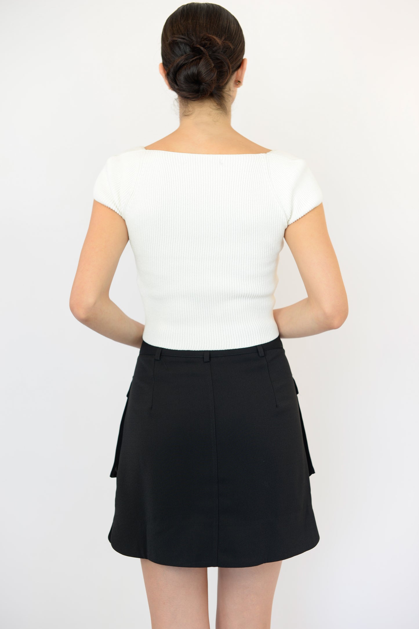 Black Pocket Front Cargo Skirt