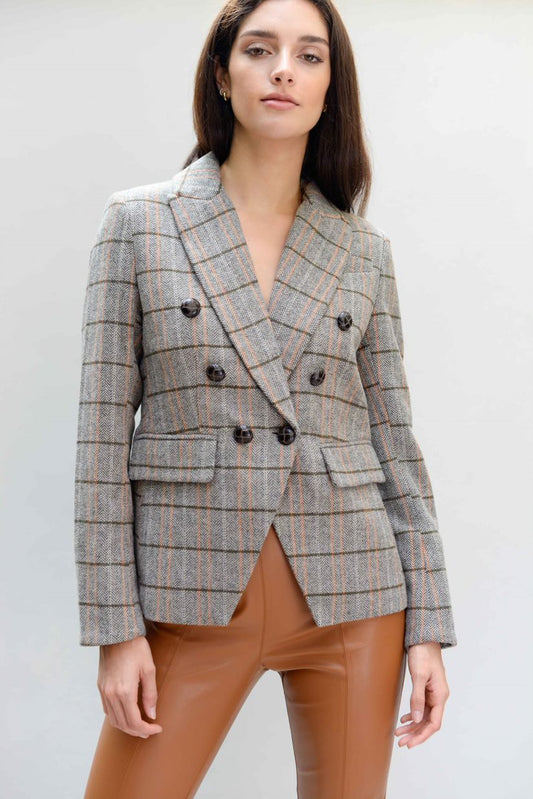 Plaid Brown Blazer