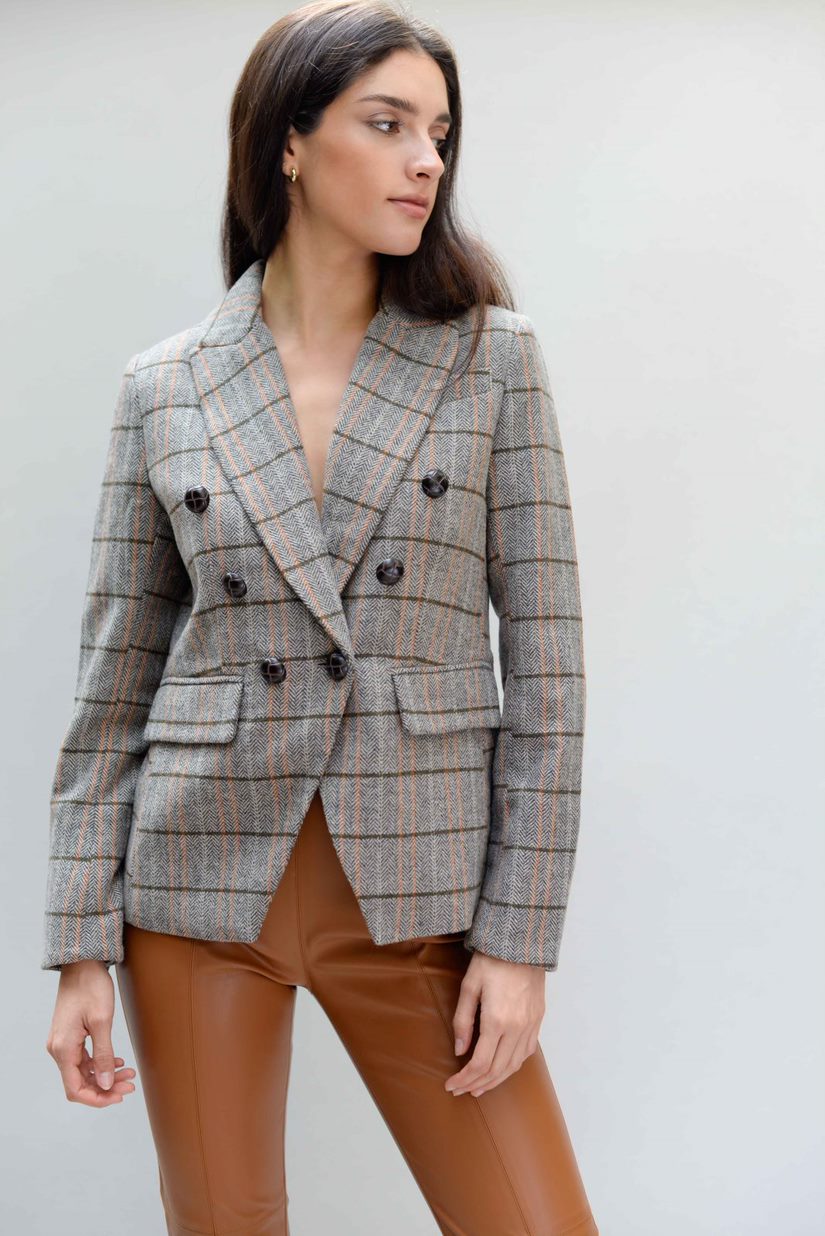 Plaid Brown Blazer