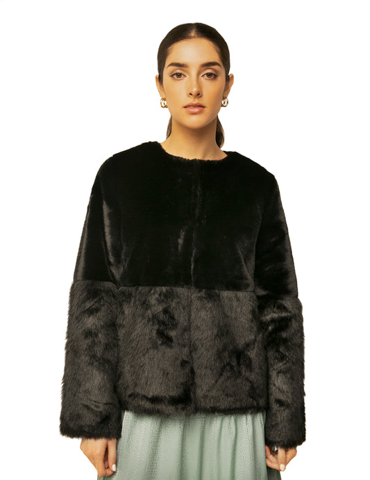 Black LSLV Faux Fur Jacket