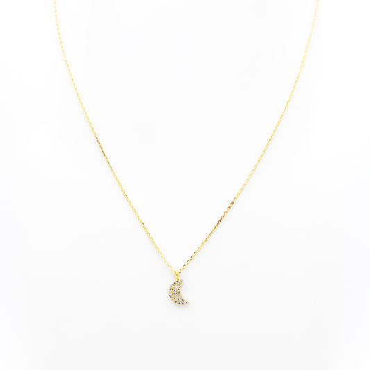 Moon Pendant 14k Gold Dipped Necklace