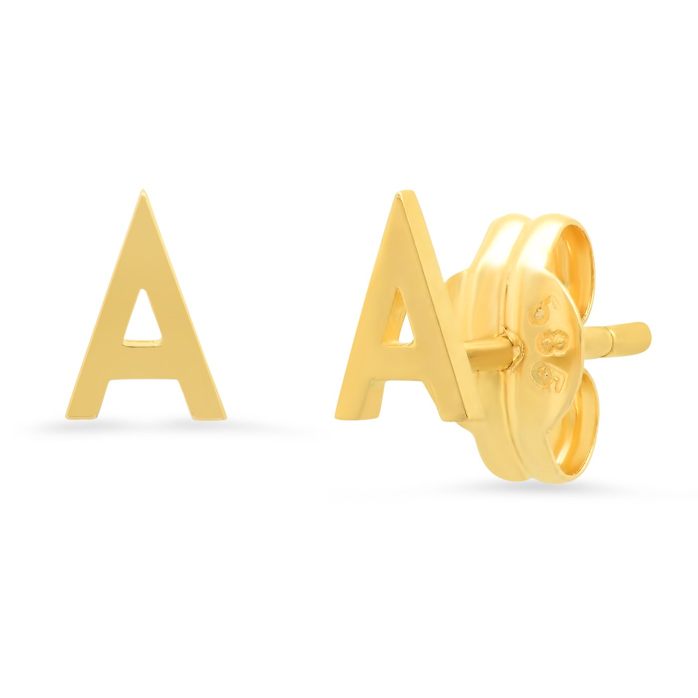 Fine 14k Gold Initial Studs