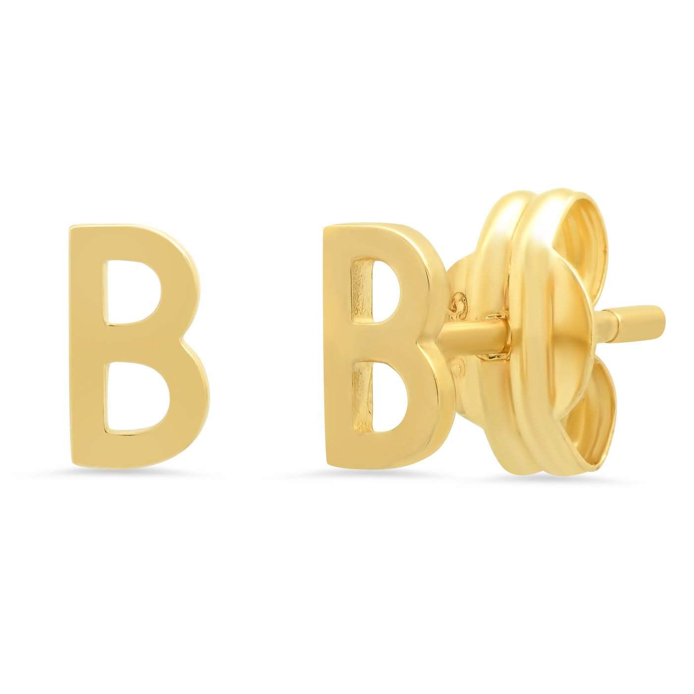 Fine 14k Gold Initial Studs