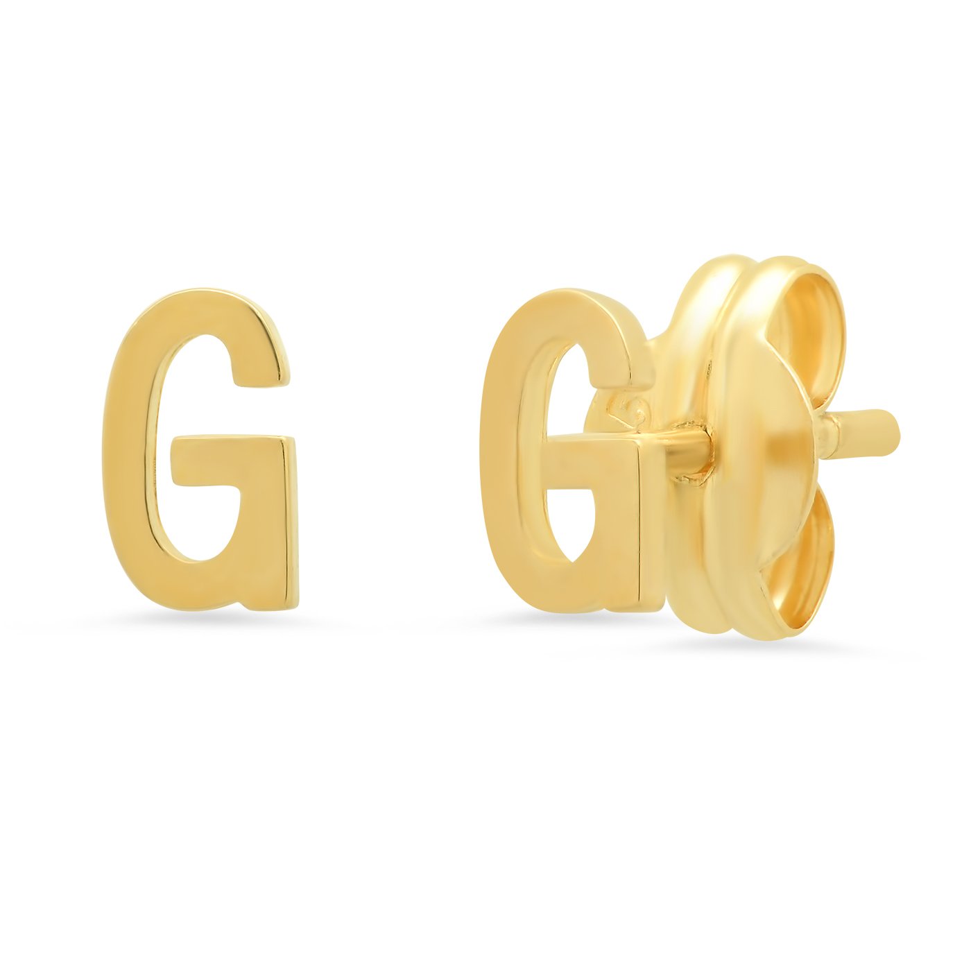 Fine 14k Gold Initial Studs