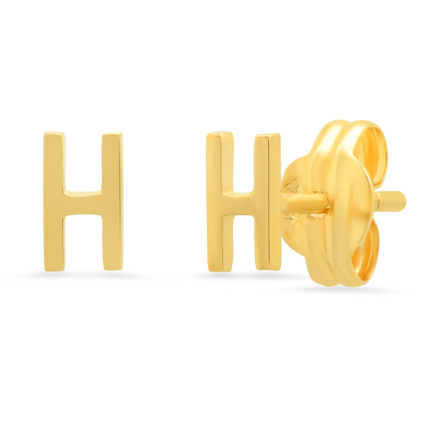 Fine 14k Gold Initial Studs