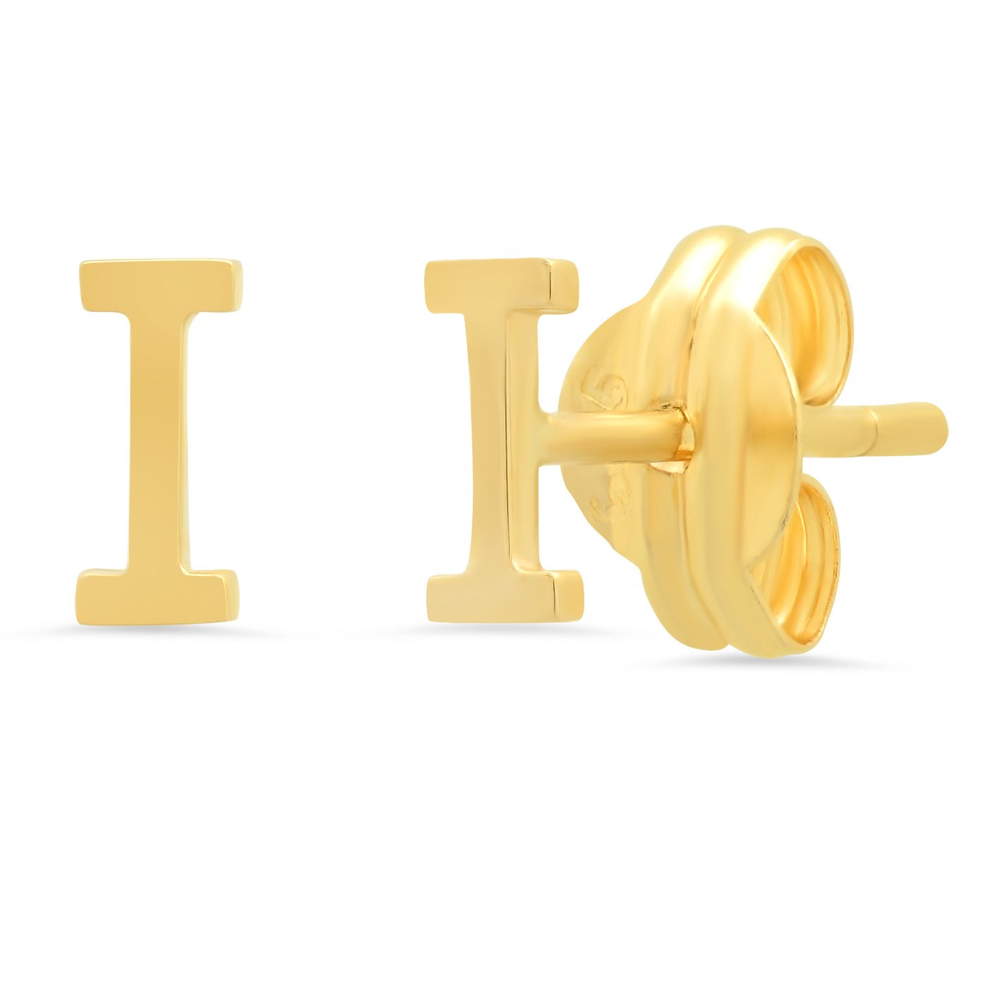 Fine 14k Gold Initial Studs