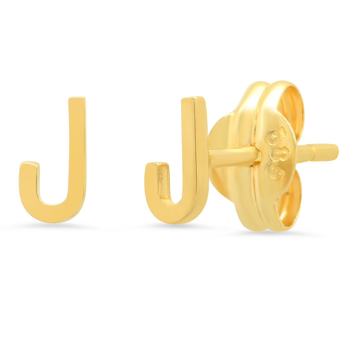 Fine 14k Gold Initial Studs