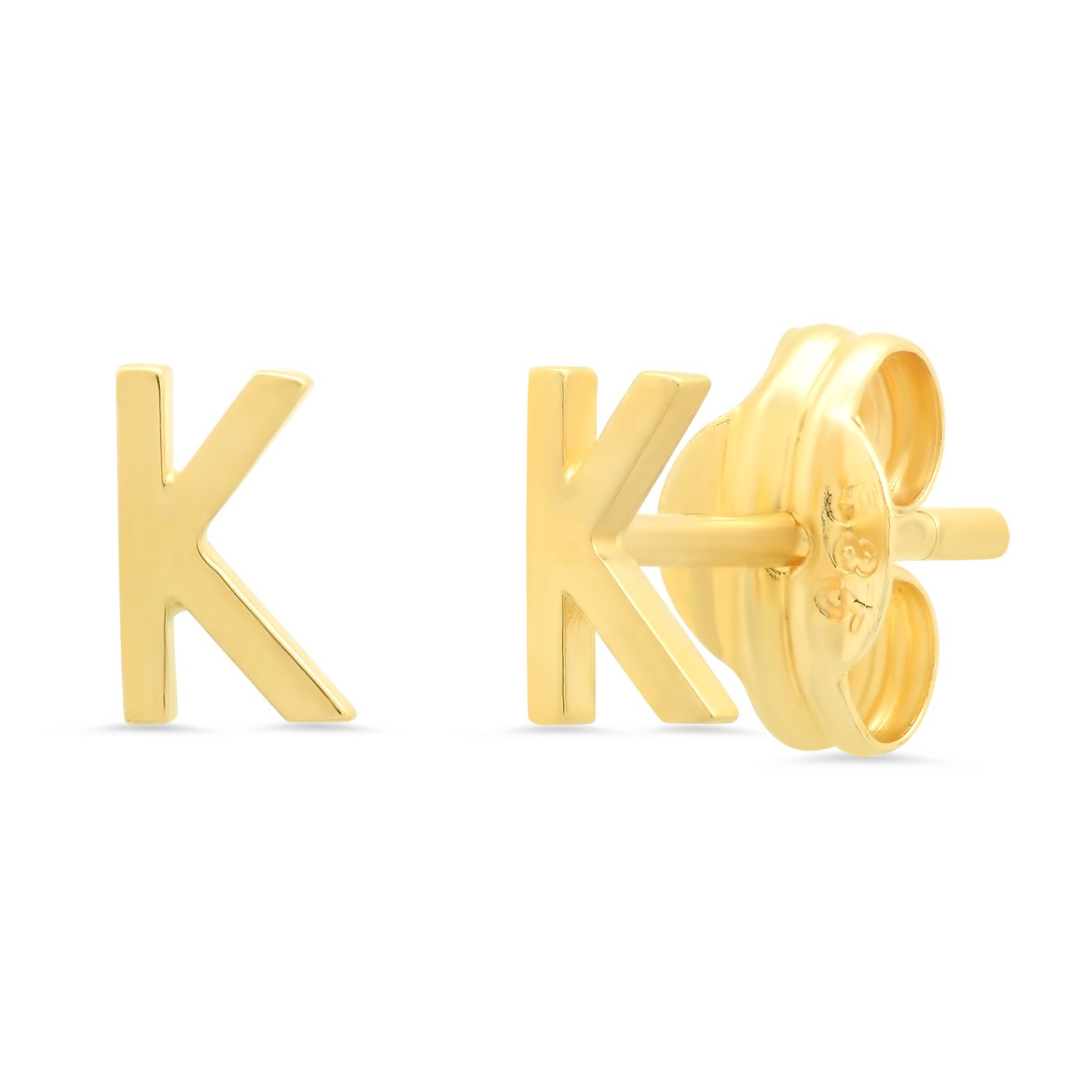 Fine 14k Gold Initial Studs