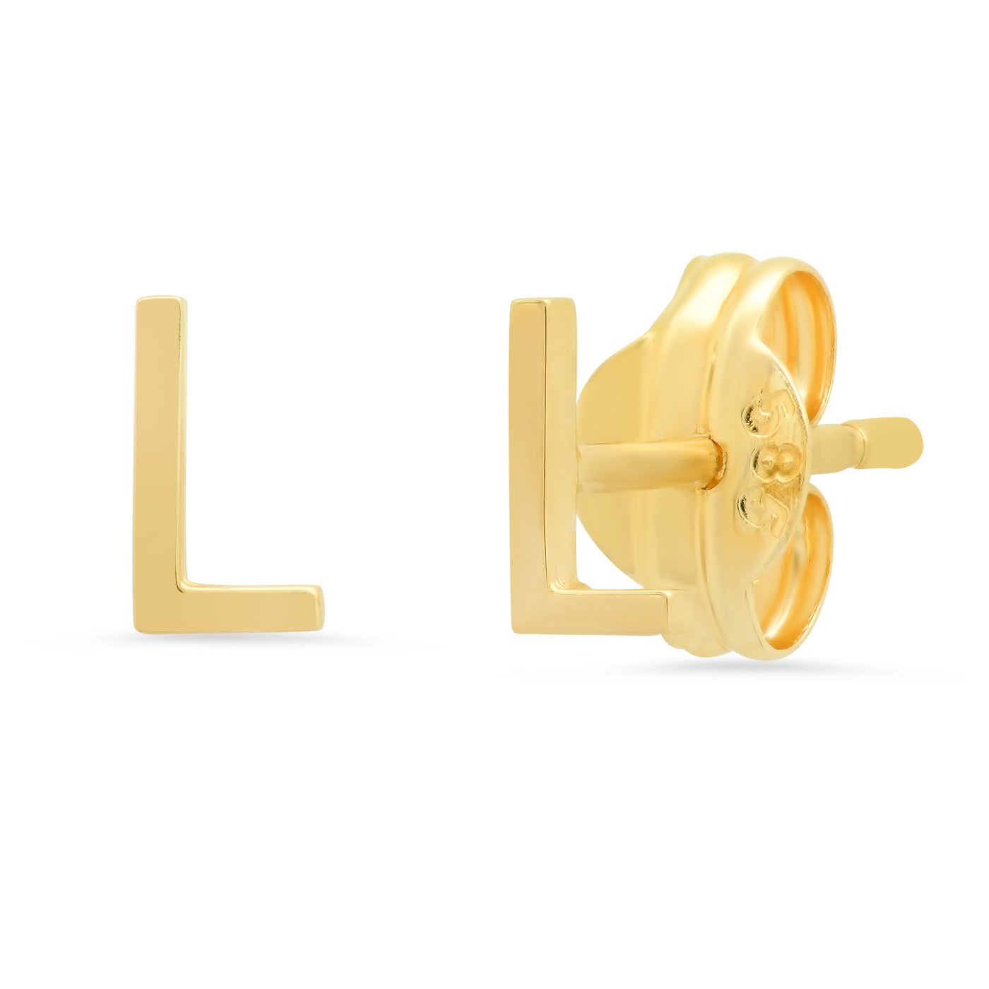 Fine 14k Gold Initial Studs