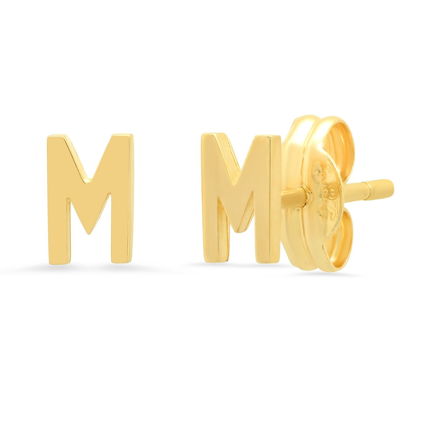 Fine 14k Gold Initial Studs