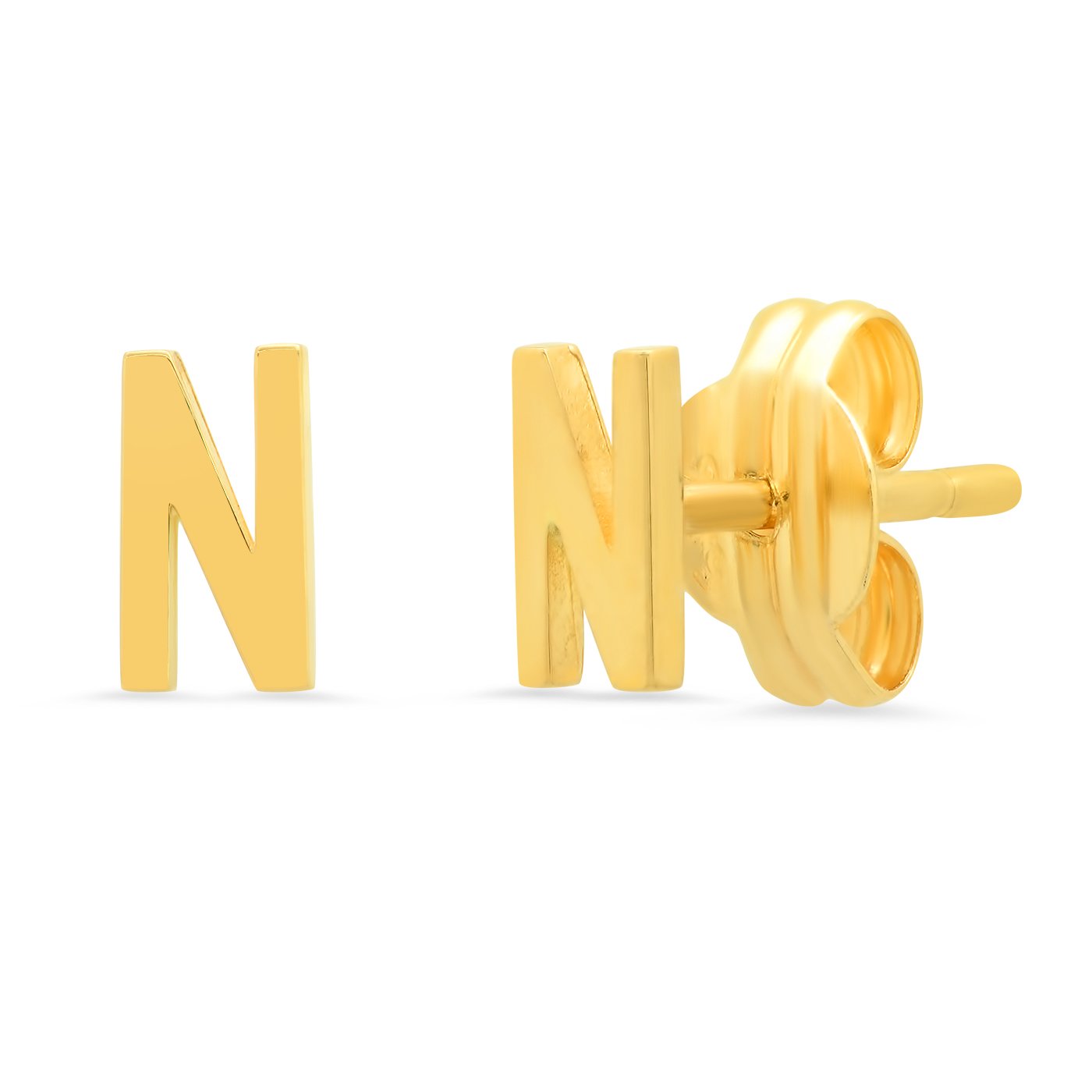 Fine 14k Gold Initial Studs