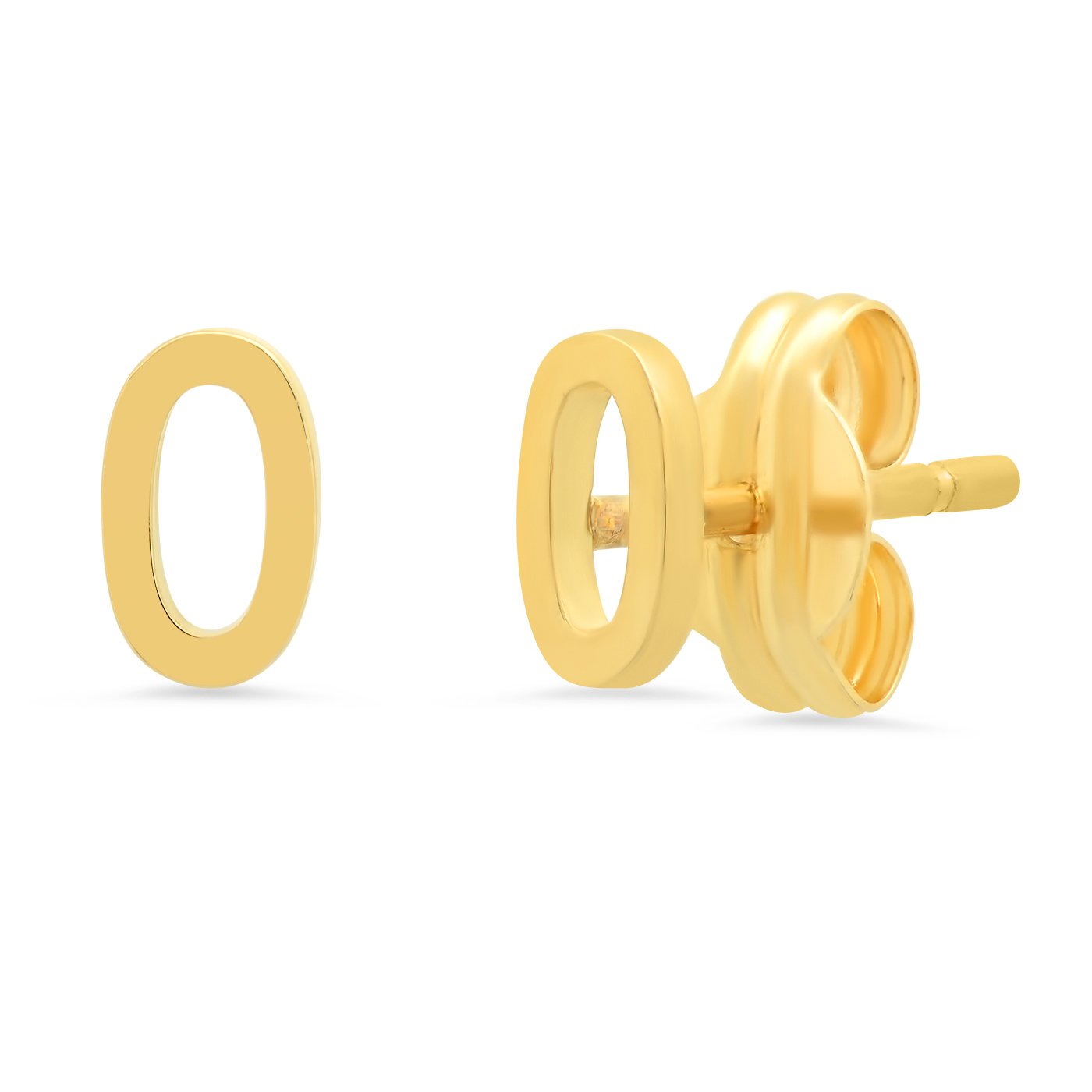 Fine 14k Gold Initial Studs
