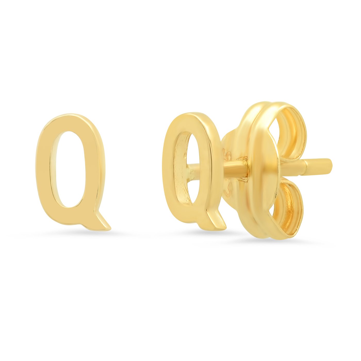 Fine 14k Gold Initial Studs
