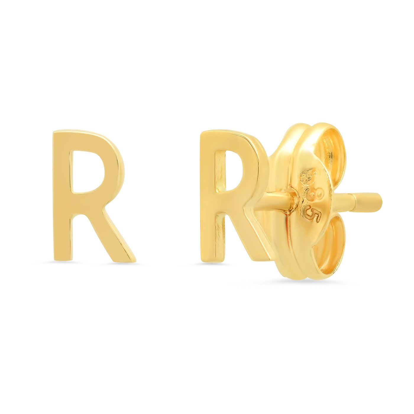 Fine 14k Gold Initial Studs