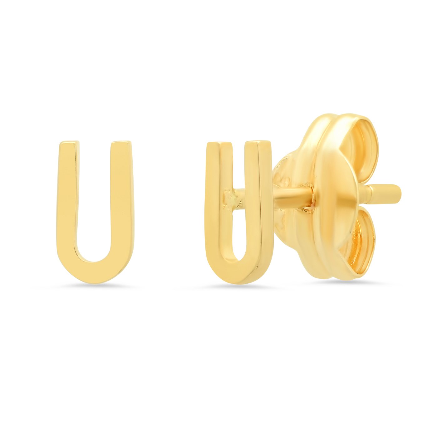 Fine 14k Gold Initial Studs